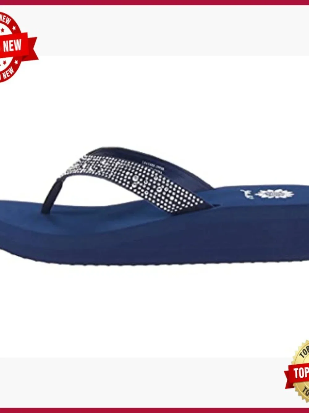 Women's Embellished Wedge Flip Flop Sandals Comfortable Casual